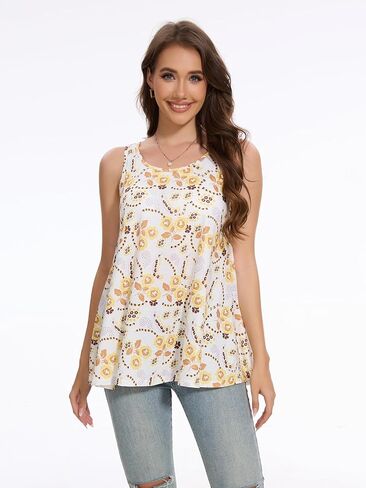 قميص Vislivin بدون أكمام للنساء مع حمالة صدر مدمجة وفضفاضة، قميص قصير فضفاض للتمرين والسفر in Kuwait