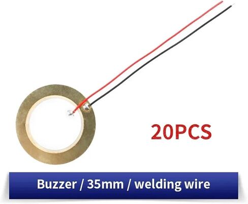 10pcs/20pcs Piezoelectric Piezo Ceramic Wafer Plate Dia 12MM 15MM 18MM 20MM 27MM 35MM 50MM with Wire for Buzzer Loudspeaker(20pcs 35mm) in Saudi Arabia