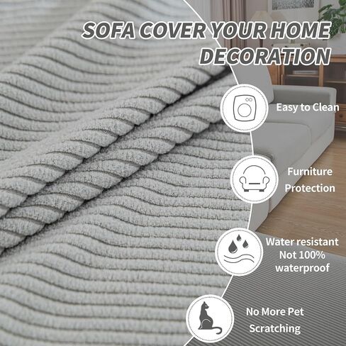Couch Cushion Covers,Comfort Soft Magic Sofa Covers Washable Stretch Resistant for 3 Chair Cushion Couch Furniture Protectors for Pets Sectional Slipcovers(3-Piece+1 Chaise,Dark Gray) in Saudi Arabia