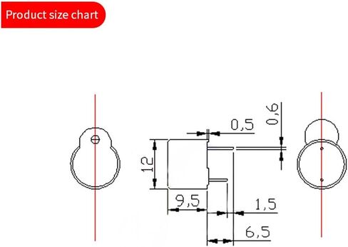 10PCS Active Buzzer 5V 12V TMB12A05 TMB12A12 Magnetic Long Continous Beep Tone Alarm Ringer 12 * 9.5mm Piezo Buzzers(TMB12A-12V) in Saudi Arabia