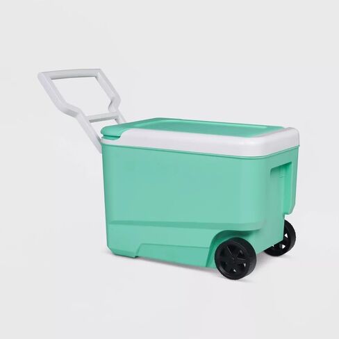 برودة مع Wheelie Cool 38QT المتداول مع عجلات متينة ، مقبض السحب المعزز ، سعة 53-CAN ، بطانة مقاومة للبقع ، مصنوعة في الولايات المتحدة الأمريكية in Saudi Arabia