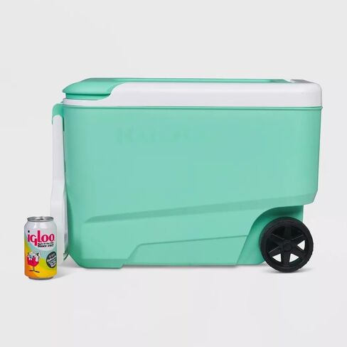برودة مع Wheelie Cool 38QT المتداول مع عجلات متينة ، مقبض السحب المعزز ، سعة 53-CAN ، بطانة مقاومة للبقع ، مصنوعة في الولايات المتحدة الأمريكية in Saudi Arabia