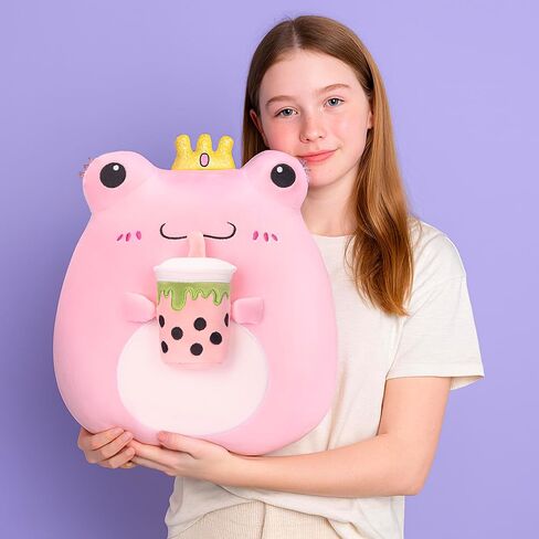 Large Frog Plush Pillow Stuffed Animal Toy,Big Size Cute Soft Toys 13" Fat Kawaii Hugging Pillows Cuddle Huggable Plushie,Gift for Kids in Kuwait