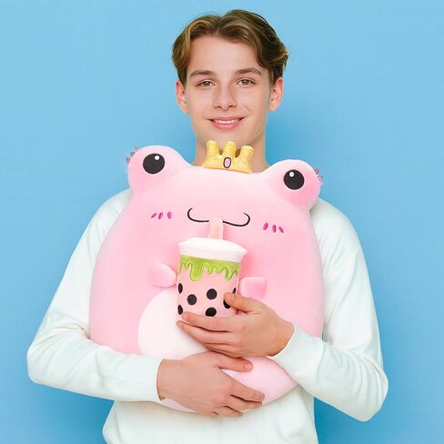 Large Frog Plush Pillow Stuffed Animal Toy,Big Size Cute Soft Toys 13" Fat Kawaii Hugging Pillows Cuddle Huggable Plushie,Gift for Kids in Kuwait