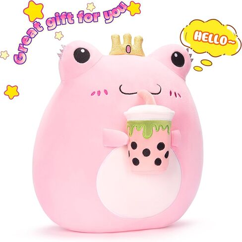 Large Frog Plush Pillow Stuffed Animal Toy,Big Size Cute Soft Toys 13" Fat Kawaii Hugging Pillows Cuddle Huggable Plushie,Gift for Kids in Kuwait