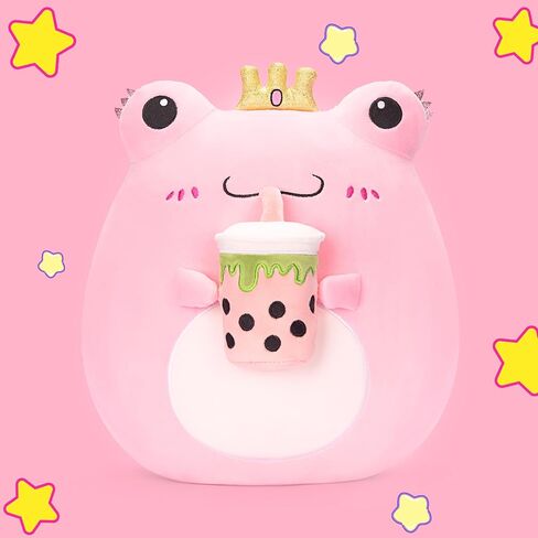 Large Frog Plush Pillow Stuffed Animal Toy,Big Size Cute Soft Toys 13" Fat Kawaii Hugging Pillows Cuddle Huggable Plushie,Gift for Kids in Kuwait