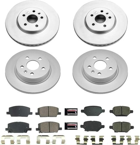 Power Stop CRK8505 Z17 دوارات فرامل مطلية بالأمام والخلف، وسادات فرامل سيراميك لـ Buick Encore 2018-2022، وChevrolet Trax 2018-2022 [نموذج محدد] in Saudi Arabia