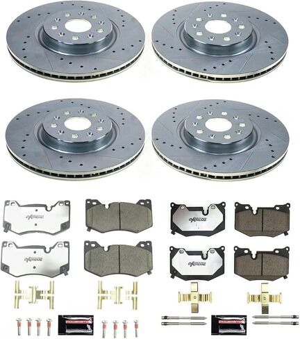 Power Stop K8530-26 أمامي وخلفي Z26 Street Warrior وسادة الفرامل ومجموعة الدوار لسيارة شيفروليه كورفيت 2020-2023 [نموذج محدد] in Saudi Arabia