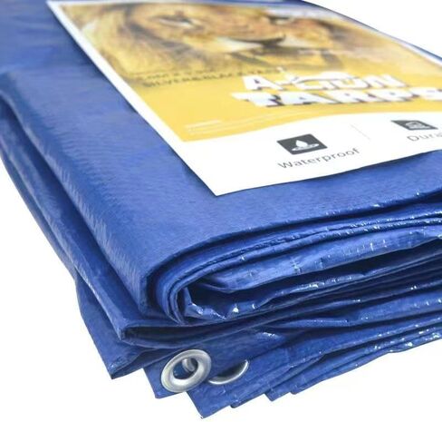 غطاء قماش القنب المقاوم للماء شديد التحمل، مقاس 20 × 40 قدم، وسمك 7 مل، أزرق، مقاوم للأشعة فوق البنفسجية، مع حلقات تثبيت in Saudi Arabia
