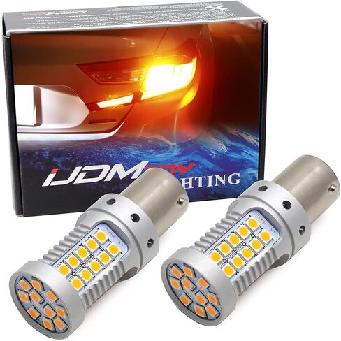 iJDMTOY CAN-bus 25W High Power Amber LED Rear Turn Signal Bulbs Compatible With 2018-2022 Honda Accord Sedan (No No Hyper FlashLoad Resistor Required) in Saudi Arabia