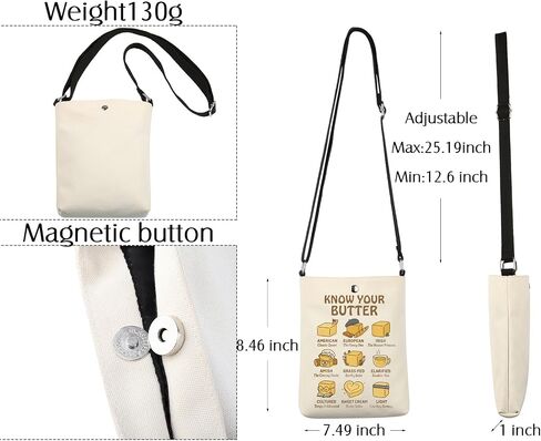 BNQL Butter Crossbody Bag Salted Butter Gifts Culinary Baking Gifts food pun gift pastry chef gift Baking Shoulder Bag Handbag in Saudi Arabia