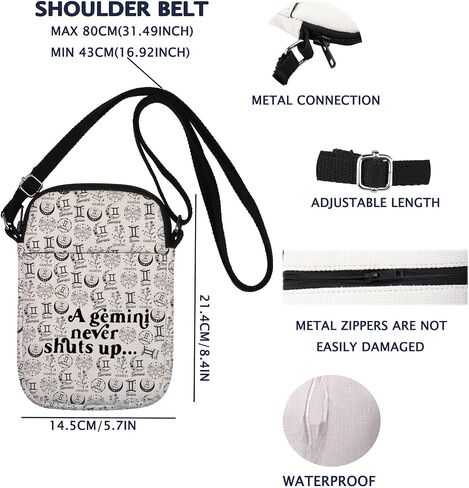 Zodiac Signs Crossbody Bag Horoscope Gift 12 Constellation Birthday Gift Astrologist Bag in Saudi Arabia