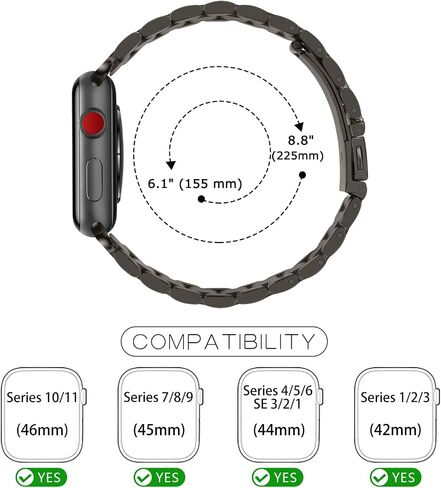 Tasikar Metal Band Compatible with Apple Watch Bands 49mm 45mm 44mm 42mm in Saudi Arabia