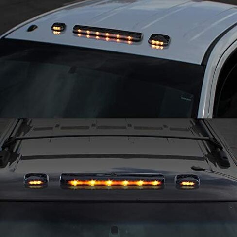 AKKON - For Smoked Lens 3Pcs 2007-2013 Silverado Sierra Pickup Amber LED Roof Top Running Cab Lights Replacement in Saudi Arabia