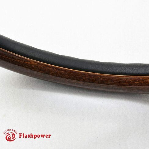 عجلة قيادة Flashpower مقاس 14 بوصة ملفوفة بالكامل و9 مسامير مع طبق مقاس 2 بوصة وزر قرن (أسود) in Kuwait