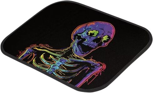 Cool Skeleton Print Skull Car Floor Mats Suitable for Cars SUVs Trucks,Front & Rear Automotive Floor Mats,4 Pieces in Kuwait