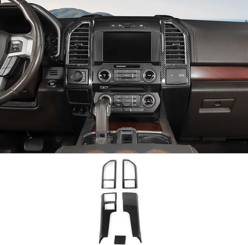 Jimen Compatible with Ford F150 2015-2020, 5PCS Central Console AC Air Conditioning Vent Panel Cover Trim (Red) in Saudi Arabia