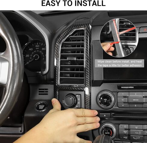 Jimen Compatible with Ford F150 2015-2020, 5PCS Central Console AC Air Conditioning Vent Panel Cover Trim (Red) in Saudi Arabia