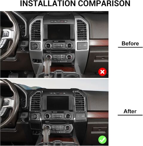 Jimen Compatible with Ford F150 2015-2020, 5PCS Central Console AC Air Conditioning Vent Panel Cover Trim (Red) in Saudi Arabia