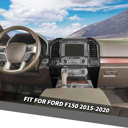 Jimen متوافق مع Ford F150 2015-2020، 5 قطع غطاء لوحة فتحة تكييف الهواء لوحدة التحكم المركزية (أحمر) in Kuwait