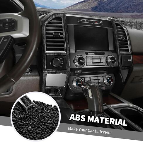 Jimen متوافق مع Ford F150 2015-2020، 5 قطع غطاء لوحة فتحة تكييف الهواء لوحدة التحكم المركزية (أحمر) in Kuwait