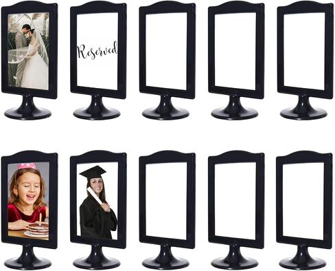 10 Pack Double Sided Standing Picture Frame 4x6 Plastic Photo Frame Bulk White Picture Display Holder Stand for Table Number, Menu, Wedding, Christmas in Kuwait