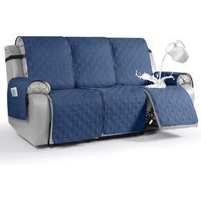 VANSOFY Waterproof Recliner Couch Covers, Sofa Covers 1-Piece Washable Reclining Sofa Cover Non-Slip Furniture Protector with Elastic Straps Pocket for Dogs, Pets(Light Gray,2 Seater) in Kuwait