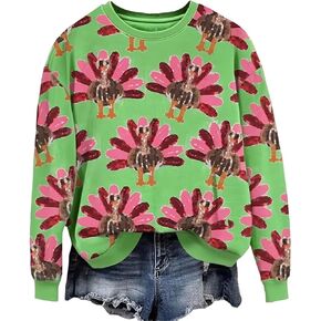 AIMITAG Fall Wildflower Sweatshirt Women Casual Long Sleeve Printed Flowers Shirts Boho Cottagecore Floral Autumn Pullover in Kuwait