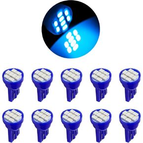 10 قطع 194 لمبة LED، 12 فولت T10 194 168 مصابيح إضاءة LED لأداة قياس لوحة السيارة، لمبة بديلة LED للوحة قياس لوحة السيارة، لمبة مصباح خريطة القبة الداخلية للسيارة (أحمر) in Kuwait