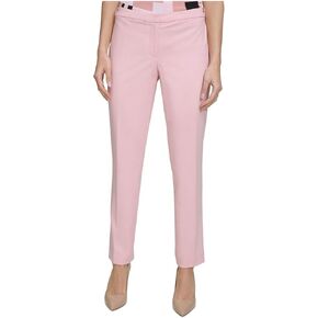 Calvin Klein Womens Mid Rise Tapered Leg Straight Leg Pants Pink 12 in Saudi Arabia