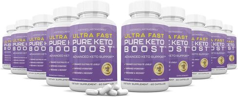 (3 Pack) Ultra Fast Pure Keto Boost Pills 1275MG New & Improved Formula Contains Apple Cider Vinegar Extra Virgin Olive Oil Powder Green Tea Leaf 180 Capsules in Kuwait