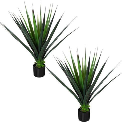 JUSTOYOU 3FT Realistic Agave Plant Artificial, Spiked Succulent Faux Agave Plants, 36" Fake Succulent Plant Outdoor UV Resistant for Patio, Front Porch, Home and Office Decor, 1pc in Kuwait