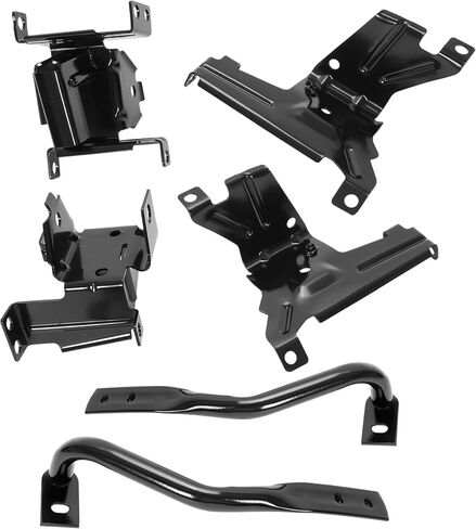 KUAFU 6Pcs Front Bumper Bracket Compatible with 2007-2013 GMC Sierra Chevy Chevrolet Silverado 1500 2500 3500 Outer + Inner Bumper Support Steel Powder Coated Black 6Pcs Driver Side&Passenger Side in Saudi Arabia
