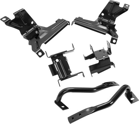 KUAFU 6Pcs Front Bumper Bracket Compatible with 2007-2013 GMC Sierra Chevy Chevrolet Silverado 1500 2500 3500 Outer + Inner Bumper Support Steel Powder Coated Black 6Pcs Driver Side&Passenger Side in Saudi Arabia