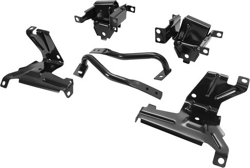 KUAFU 6Pcs Front Bumper Bracket Compatible with 2007-2013 GMC Sierra Chevy Chevrolet Silverado 1500 2500 3500 Outer + Inner Bumper Support Steel Powder Coated Black 6Pcs Driver Side&Passenger Side in Saudi Arabia