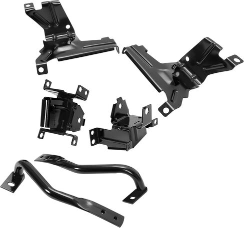 KUAFU 6Pcs Front Bumper Bracket Compatible with 2007-2013 GMC Sierra Chevy Chevrolet Silverado 1500 2500 3500 Outer + Inner Bumper Support Steel Powder Coated Black 6Pcs Driver Side&Passenger Side in Saudi Arabia