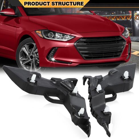 Front Right & Left Bumper Retainers Brackets Support Set Compatible with Hyundai Elantra Sedan 2017 2018 2pcs 86513F2000 86514F2000 in Saudi Arabia