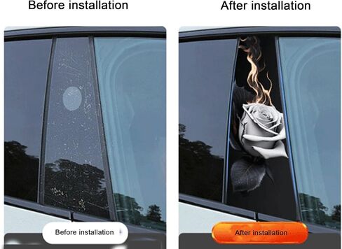 2pcs/1set Car B Pillar Sticker Decal Upgraded Vinyl Car Decals Body Side Stickers,Wolf Graphics Scratch Cover Large Sticker for Car Auto Van SUVs Trucks 19.6'' (Black 2) in Saudi Arabia