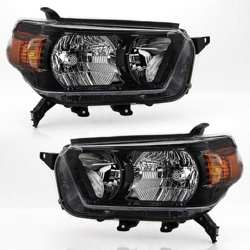 ACANII - For 2010 2011 2012 2013 Toyota 4Runner Black Housing Headlights Headlamps Assembly Replacement Pair Left+Right in Saudi Arabia
