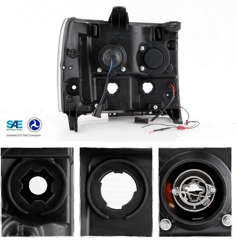 AKKON - For 2007-2014 GMC Sierra 1500 2500 3500 LED Light Tube Chrome Projector Headlight Driver + Passenger in Saudi Arabia