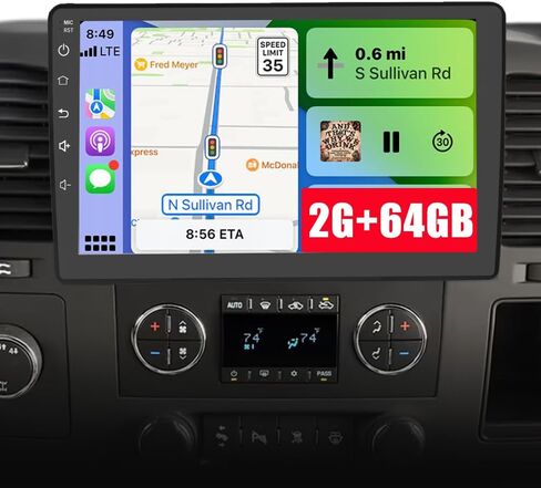 Android 13 [2G+32G] Car Radio for GMC Sierra Yukon Chevrolet Buick Chevy Silverado,10 Inch Touch Screen Stereo with GPS WiFi SWC Wireless Apple CarPlay Android Auto in Kuwait