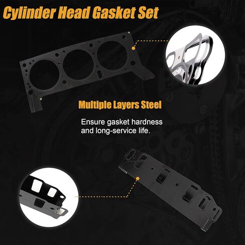 AUCERAMIC HS26326PT Engine Cylinder Head Gasket Set Fits for Jeep Wrangler 3.8L 2007-2011 Replace MS92808, MS92808-1, HS54740 in Saudi Arabia