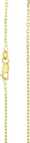 14K Yellow Gold Solid 1mm-2.20mm Diamond Cut Cable Chain with Lobster Claw Clasp | Italian Gold Necklaces | Gold Cable Necklaces for Men and Women in Saudi Arabia