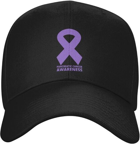 Pancreatic Cancer Awareness Baseball Cap Men Women - Classic Trucker Hat Adjustable Plain Hat Black in Saudi Arabia