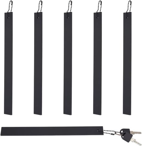 OLYCRAFT 6 Set Commercial Grade Large Keychain Slim Long Keychain Black Heavy Duty Giant Metal Key Chain Not Lose Key Giant Metal Key holder Key Holder for Business Restroom for Restrooms Public Rooms in Saudi Arabia