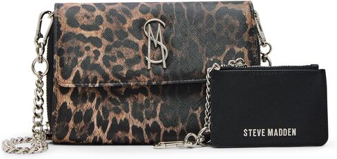 STEVE MADDEN Carina-B محفظة كروس مع مجموعة هدايا حقيبة، جلد الفهد in Saudi Arabia