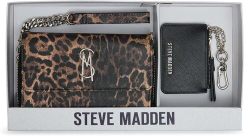 STEVE MADDEN Carina-B محفظة كروس مع مجموعة هدايا حقيبة، جلد الفهد in Saudi Arabia
