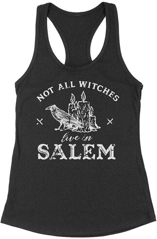 Not All Witches Live in Salem Tank Top Fitted Racerback Women's in Saudi Arabia