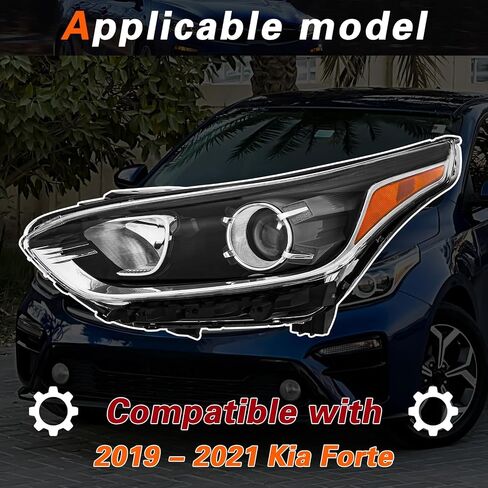 TODO Headlights Assembly Compatible with 2019 2020 2021 Kia Forte, Driver and Passenger Side in Saudi Arabia