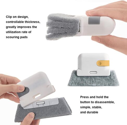 2PCS Window Track Cleaner Brush, 2 in 1 Groove Cleaning Tool, Hand Held Magic Window Track Cleaning Tools, for Sliding Door, Sill, Tile Lines, Shutter, Car Vents, Yellow in Saudi Arabia